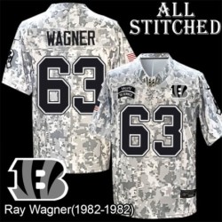 Camo Embroidered Ray Wagner Cincinnati Bengals #63 Stitched Jersey