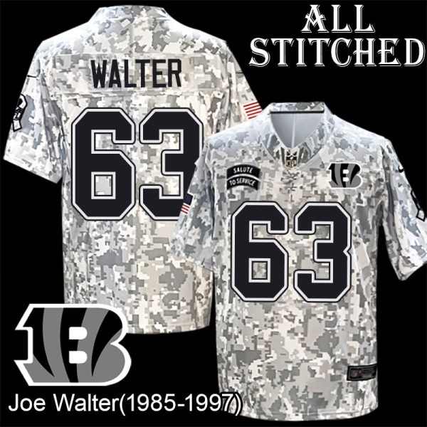 Camo Embroidered Joe Walter Cincinnati Bengals #63 Stitched Jersey