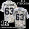 Camo Embroidered Christian Westerman Cincinnati Bengals #63 Stitched Jersey