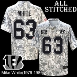 Camo Embroidered Mike White Cincinnati Bengals #63 Stitched Jersey