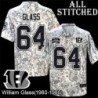 Camo Embroidered William Glass Cincinnati Bengals #64 Stitched Jersey