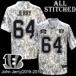 Camo Embroidered John Jerry Cincinnati Bengals #64 Stitched Jersey