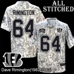 Camo Embroidered Dave Rimington Cincinnati Bengals #64 Stitched Jersey