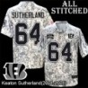 Camo Embroidered Keaton Sutherland Cincinnati Bengals #64 Stitched Jersey