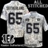 Camo Embroidered Keaton Sutherland Cincinnati Bengals #65 Stitched Jersey