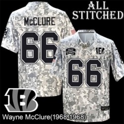 Camo Embroidered Wayne McClure Cincinnati Bengals #66 Stitched Jersey