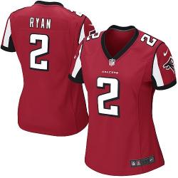 RYAN Atlanta #2 Womens Football Jersey - Matt Ryan Womens Football Jersey (Red)_Free Shipping