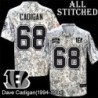 Camo Embroidered Dave Cadigan Cincinnati Bengals #68 Stitched Jersey