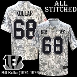 Camo Embroidered Bill Kollar Cincinnati Bengals #68 Stitched Jersey