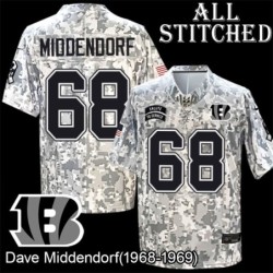 Camo Embroidered Dave Middendorf Cincinnati Bengals #68 Stitched Jersey