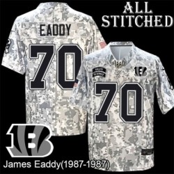 Camo Embroidered James Eaddy Cincinnati Bengals #70 Stitched Jersey