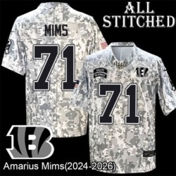 Camo Embroidered Amarius Mims Cincinnati Bengals #71 Stitched Jersey