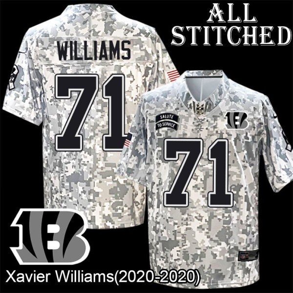 Camo Embroidered Xavier Williams Cincinnati Bengals #71 Stitched Jersey
