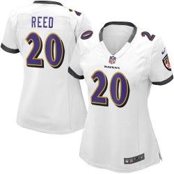 REED Baltimore #20 Womens Football Jersey - Ed Reed Womens Football Jersey (White)_Free Shipping