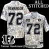 Camo Embroidered Tanner Hawkinson Cincinnati Bengals #72 Stitched Jersey