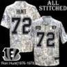 Camo Embroidered Ron Hunt Cincinnati Bengals #72 Stitched Jersey