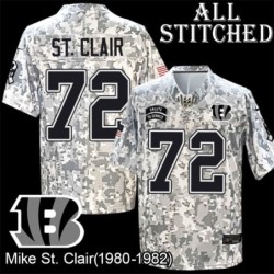 Camo Embroidered Mike St. Clair Cincinnati Bengals #72 Stitched Jersey