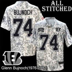 Camo Embroidered Glenn Bujnoch Cincinnati Bengals #74 Stitched Jersey