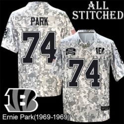Camo Embroidered Ernie Park Cincinnati Bengals #74 Stitched Jersey
