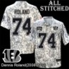 Camo Embroidered Dennis Roland Cincinnati Bengals #74 Stitched Jersey