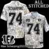 Camo Embroidered Max Scharping Cincinnati Bengals #74 Stitched Jersey
