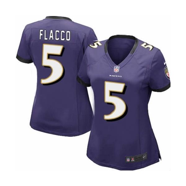 FLACCO Baltimore #5 Womens Football Jersey - Joe Flacco Womens Football Jersey (Purple)_Free Shipping
