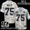 Camo Embroidered Jordan Willis Cincinnati Bengals #75 Stitched Jersey