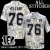 Camo Embroidered Vern Holland Cincinnati Bengals #76 Stitched Jersey