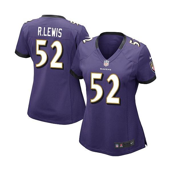 LEWIS Baltimore #52 Womens Football Jersey - Ray Lewis Womens Football Jersey (Purple)_Free Shipping