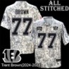 Camo Embroidered Trent Brown Cincinnati Bengals #77 Stitched Jersey