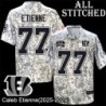 Camo Embroidered Caleb Etienne Cincinnati Bengals #77 Stitched Jersey