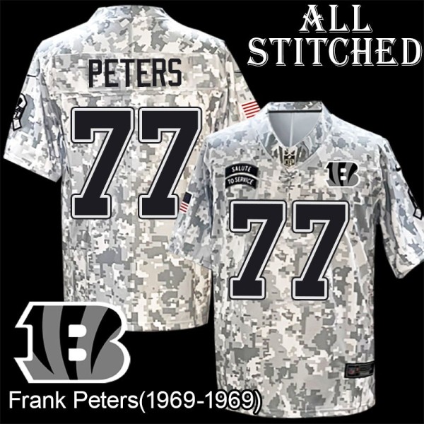 Camo Embroidered Frank Peters Cincinnati Bengals #77 Stitched Jersey