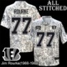 Camo Embroidered Jim Rourke Cincinnati Bengals #77 Stitched Jersey