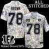 Camo Embroidered Robert Brown Cincinnati Bengals #78 Stitched Jersey