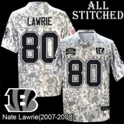 Camo Embroidered Nate Lawrie Cincinnati Bengals #80 Stitched Jersey