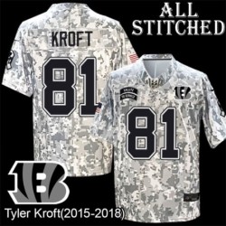 Camo Embroidered Tyler Kroft Cincinnati Bengals #81 Stitched Jersey