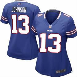 JOHNSON Buffalo #13 Womens Football Jersey - Steve Johnson Womens Football Jersey (Blue)_Free Shipping