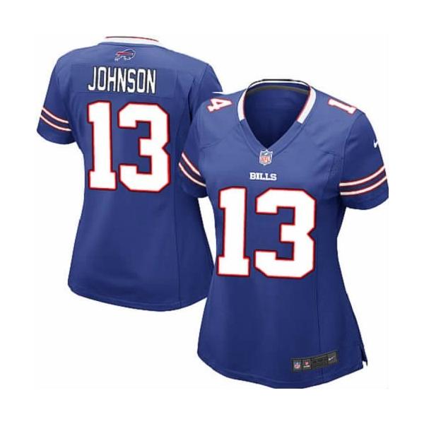 JOHNSON Buffalo #13 Womens Football Jersey - Steve Johnson Womens Football Jersey (Blue)_Free Shipping