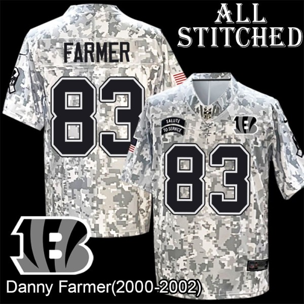 Camo Embroidered Danny Farmer Cincinnati Bengals #83 Stitched Jersey