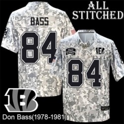 Camo Embroidered Don Bass Cincinnati Bengals #84 Stitched Jersey