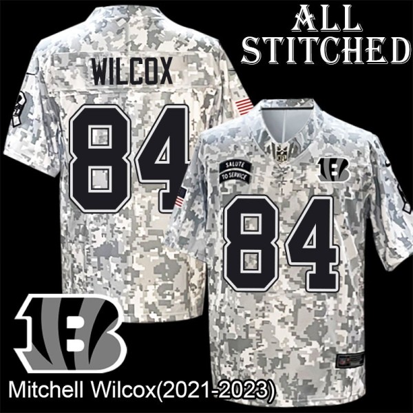 Camo Embroidered Mitchell Wilcox Cincinnati Bengals #84 Stitched Jersey