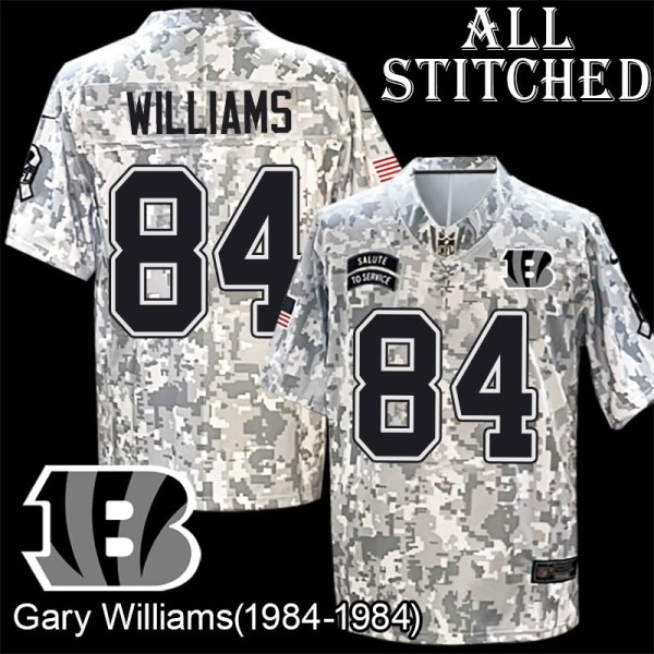 Camo Embroidered Gary Williams Cincinnati Bengals #84 Stitched Jersey