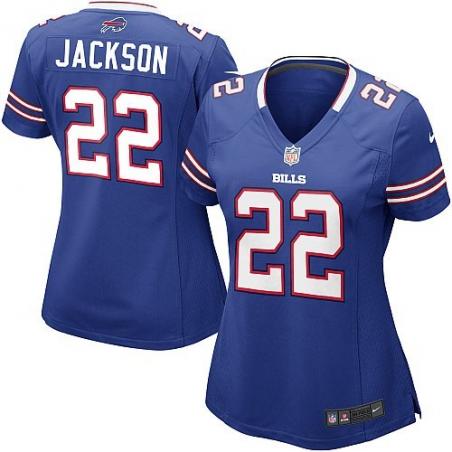 JACKSON Buffalo #22 Womens Football Jersey - Fred Jackson Womens Football Jersey (Blue)_Free Shipping