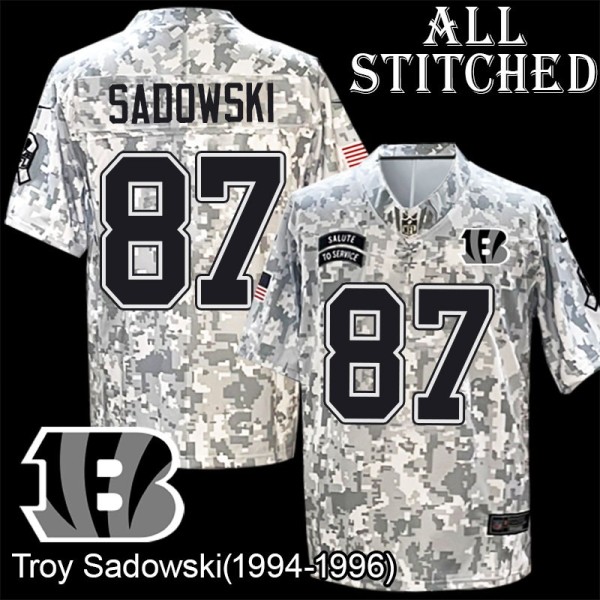 Camo Embroidered Troy Sadowski Cincinnati Bengals #87 Stitched Jersey