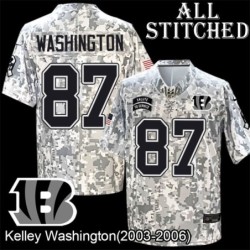 Camo Embroidered Kelley Washington Cincinnati Bengals #87 Stitched Jersey