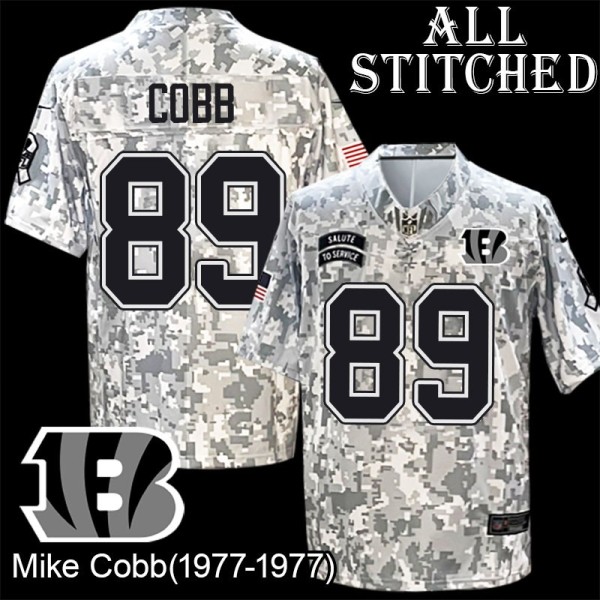 Camo Embroidered Mike Cobb Cincinnati Bengals #89 Stitched Jersey