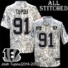 Camo Embroidered Josh Tupou Cincinnati Bengals #91 Stitched Jersey