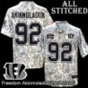 Camo Embroidered Freedom Akinmoladun Cincinnati Bengals #92 Stitched Jersey