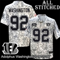 Camo Embroidered Adolphus Washington Cincinnati Bengals #92 Stitched Jersey