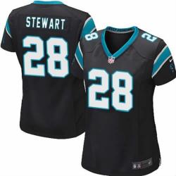 STEWART Carolina #28 Womens Football Jersey - Jonathan Stewart Womens Football Jersey (Black)_Free Shipping